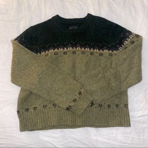 Vintage Abercrombie & Fitch Green 100% Wool Sweater